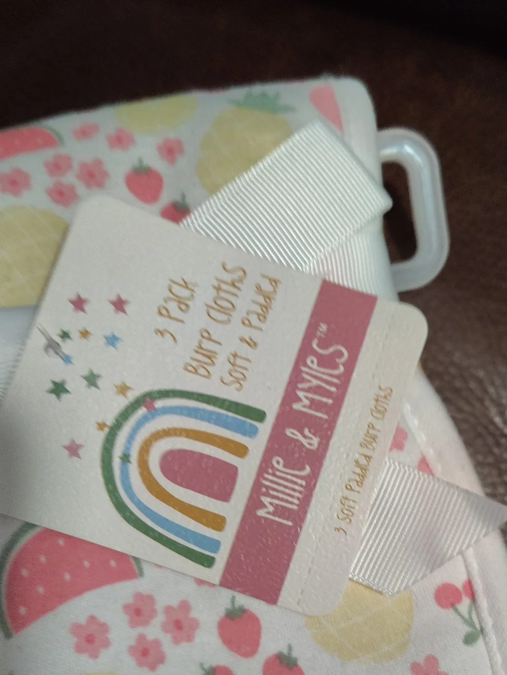 Nwt Kids Fruit Print Bib Set - Pink/Yellow/White $20